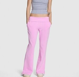 VS Pink Bubblegum Foldover Flare Sweatpants With Pockets (Read Measurements!)